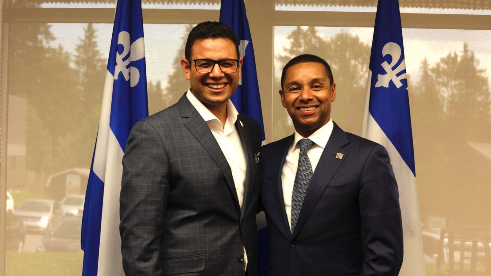 Le député de Beauce-Sud, Samuel Poulin, et le ministre délégué à la Santé et aux Services sociaux, Lionel Carmant 