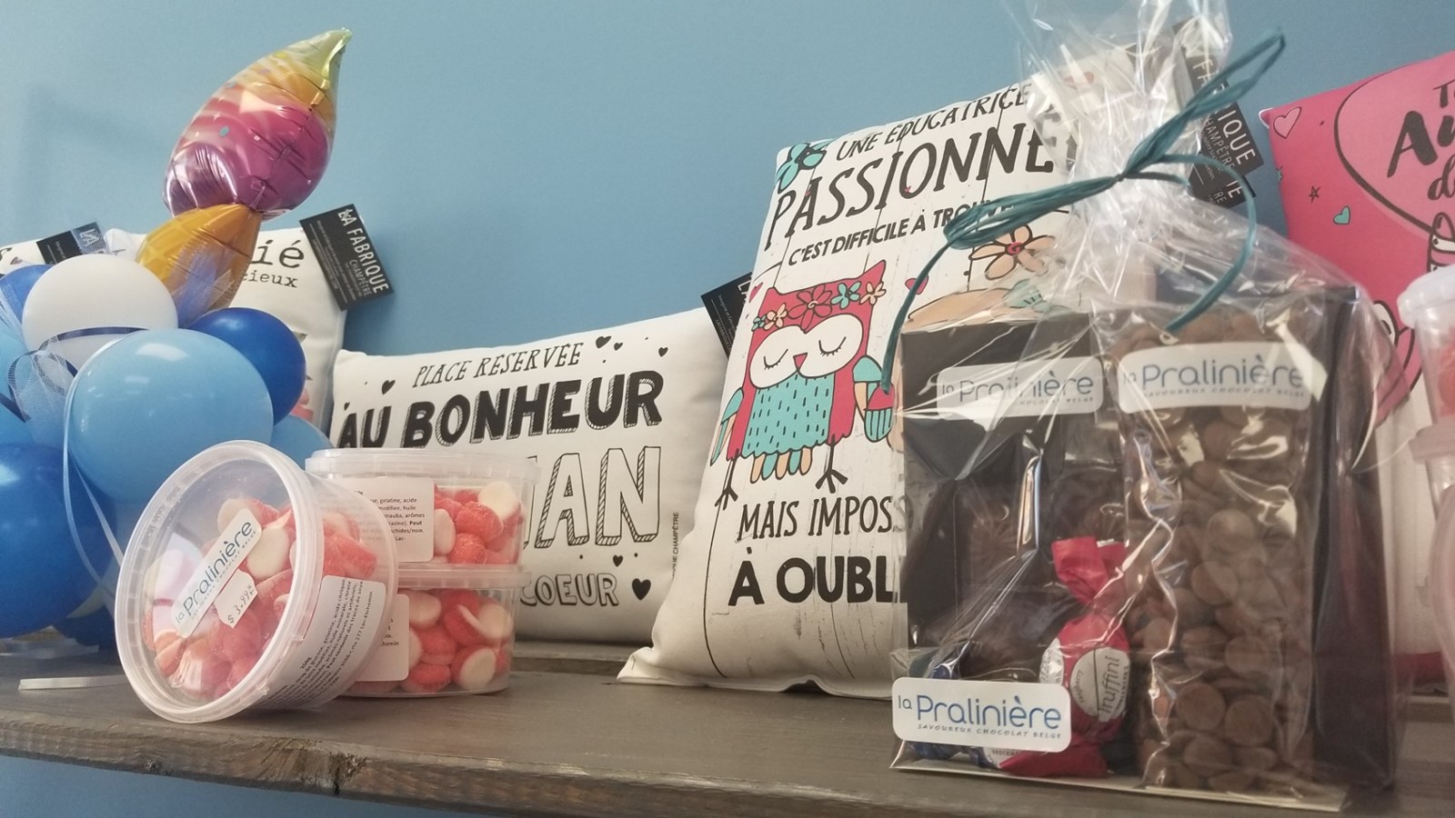Plusieurs produits locaux en plus du chocolat de La Pralinière 