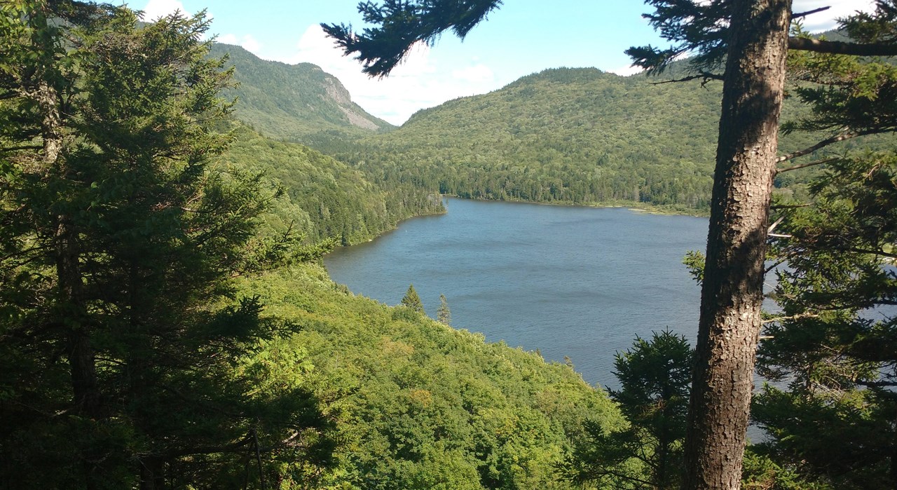 Les sentiers du mont Bélanger offrent une vue sur la frontière américaine. 