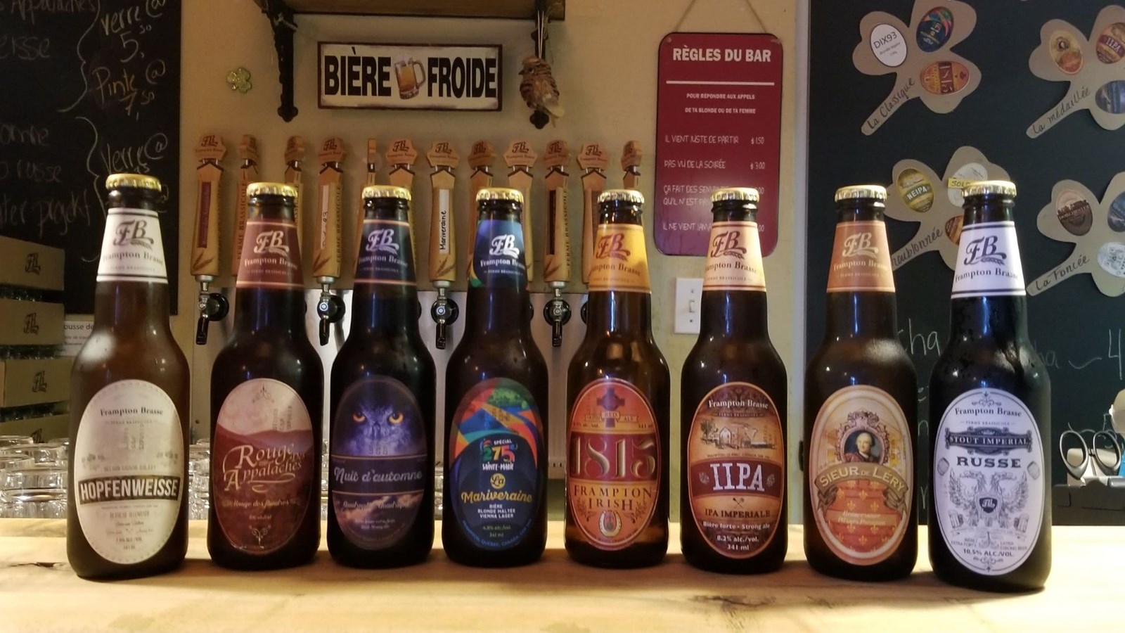 Les huit bières qui ont remporté un prix lors de l'édition nationale.