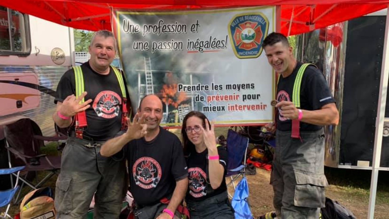 Jean Pouliot, Louis Richard, Jessie Gagné et Jean-Paul Mathieu