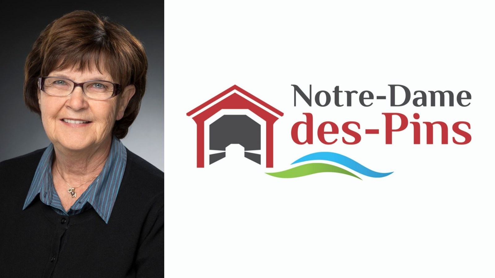 La mairesse Lyne Bourque et le nouveau logo.