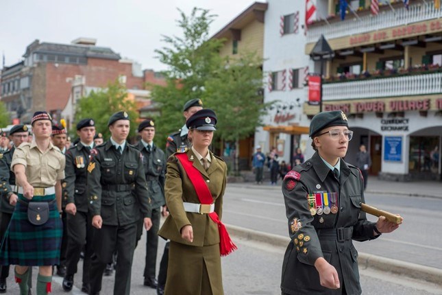 Lors de la parade de la Libération de la ville de Banff le 21 juillet 2019.
