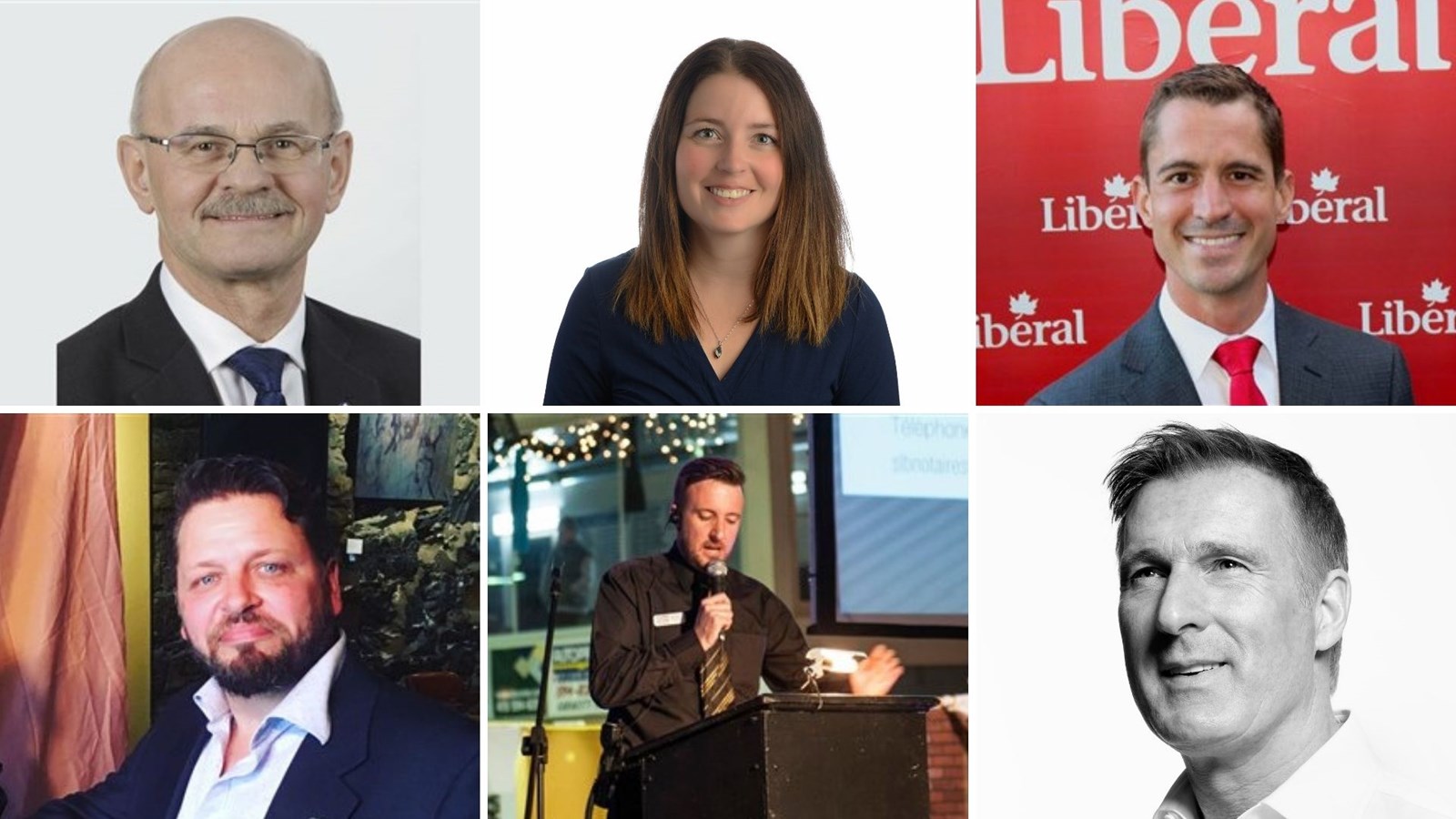 Richard Lehoux, Josiane Fortin, Adam Veilleux, Maxime Rhino Bernier, Guillaume Rodrigue et Maxime Bernier