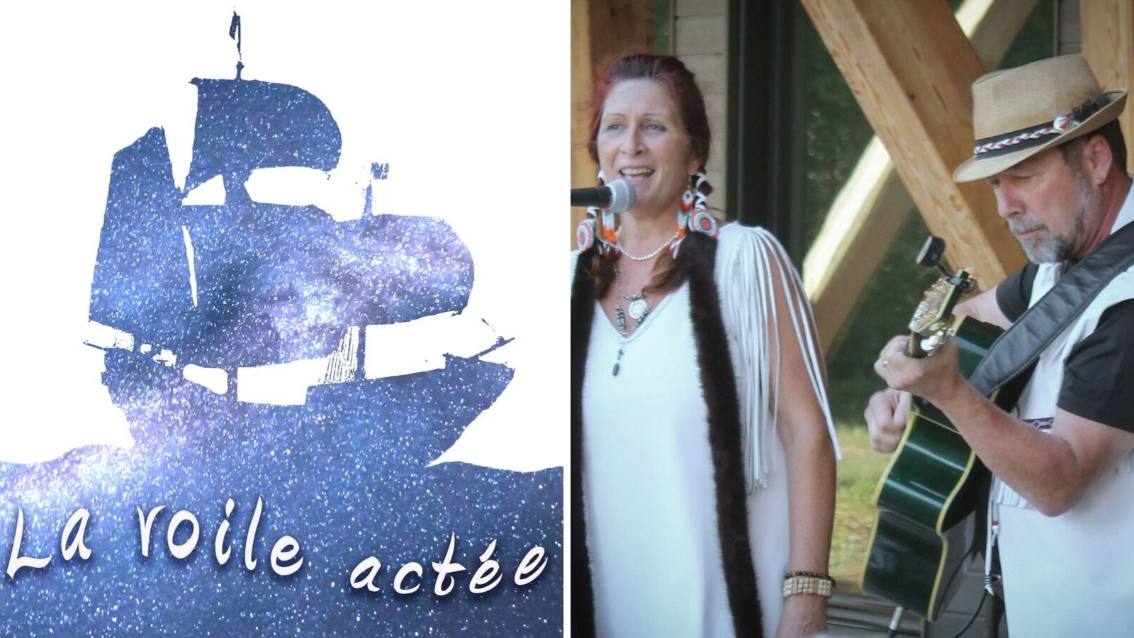 À gauche, le vendredi 27 septembre, il y aura soirée de dévoilement de « La voile actée », œuvre collective autour du thème de la rivière Chaudière.  À droite, dans le cadre de la Montée des couleurs, le spectacle « Métissés serrés : l'Innue et le Jarret noir » sera présenté le dimanche 29 septembre. 