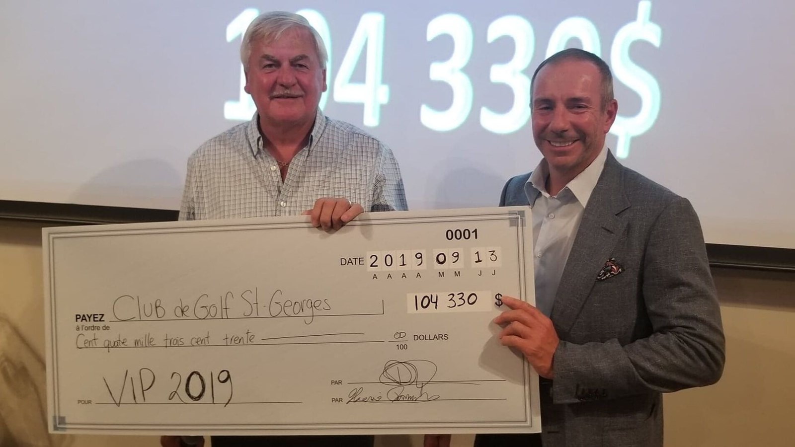 Le tournoi VIP du club de golf de St-Georges récolte un montant record