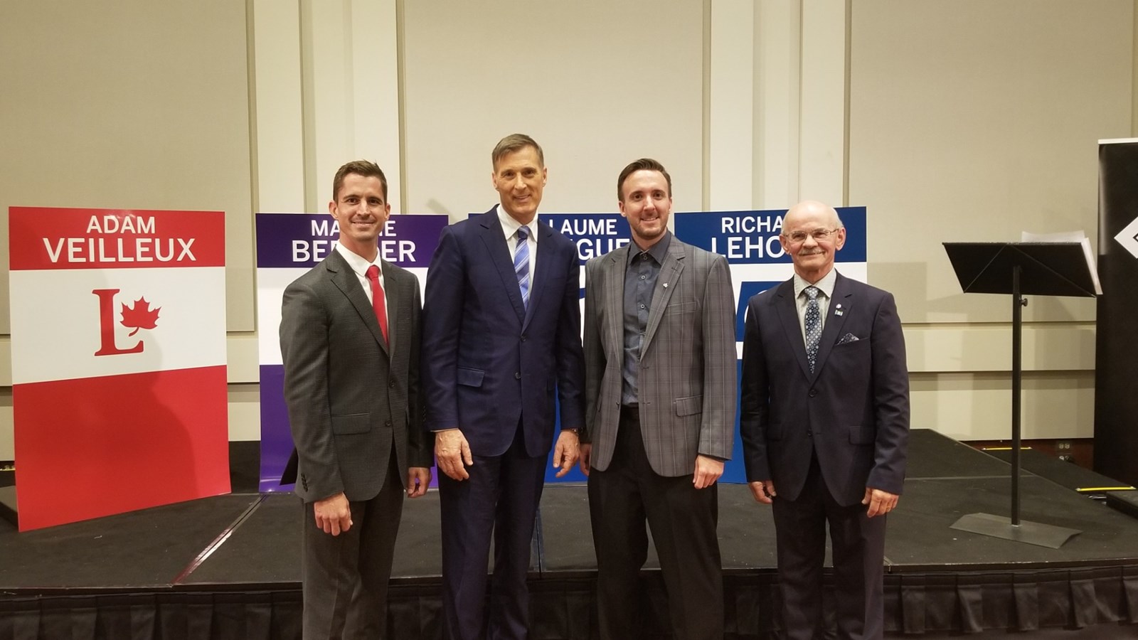 Adam Veilleux, Maxime Bernier, Guillaume Rodrigue et Richard Lehoux