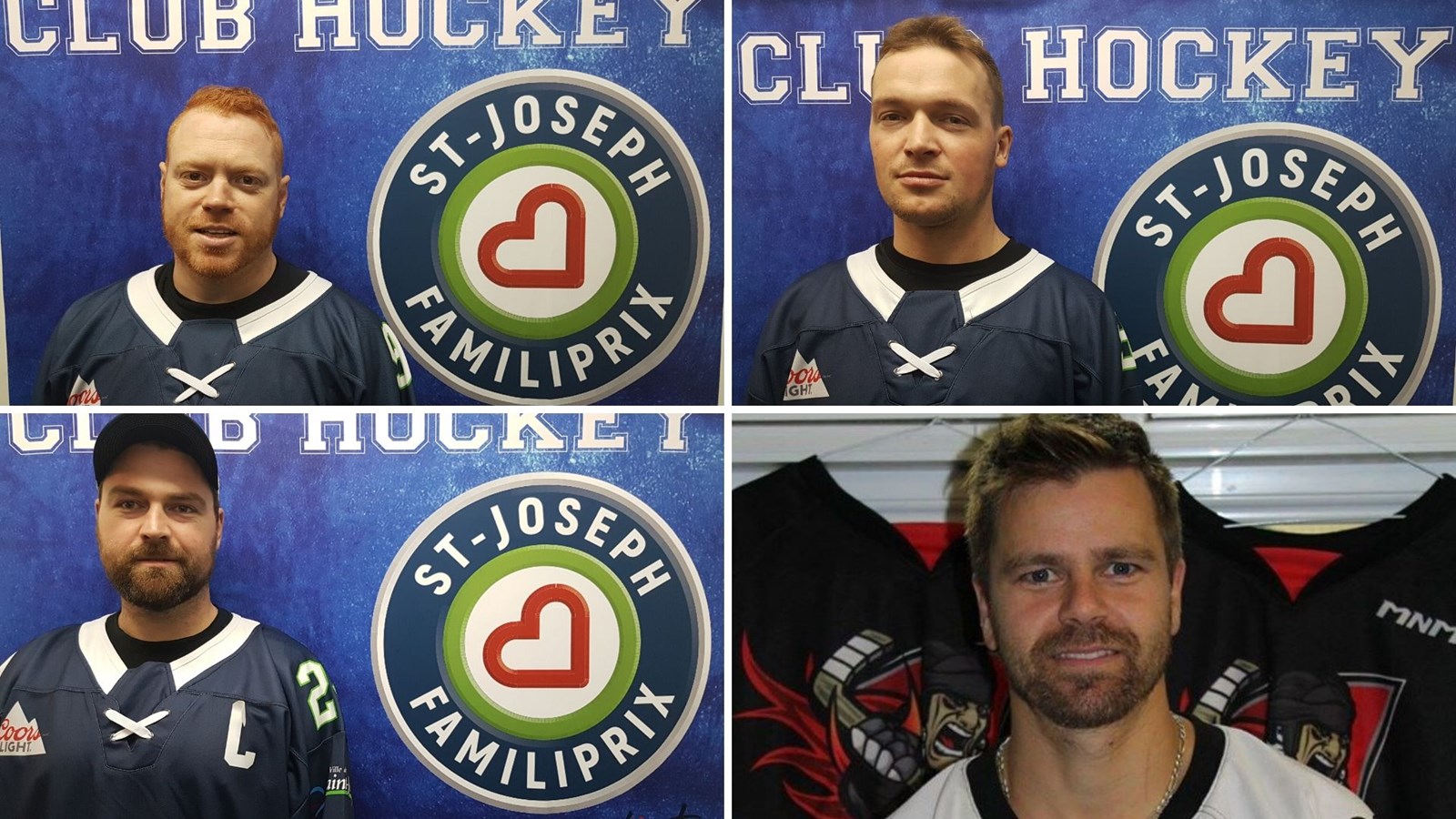 Junior Lessard, Guillaume Létourneau, Denis Fecteau et Yannick Roy