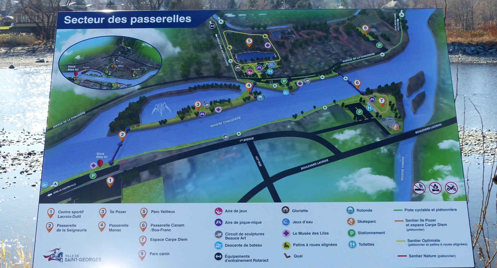 Des panneaux et des cartes touristiques installés à Saint-Georges