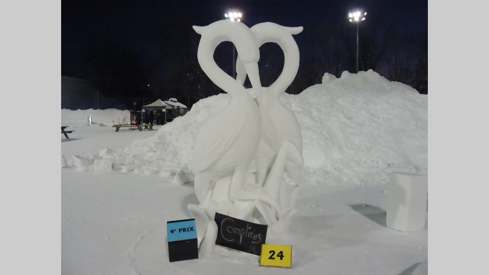 En 4e place, on retrouve la famille Marie-Pier Tanguay avec l'œuvre intitulée Les hérons (bloc no. 24).