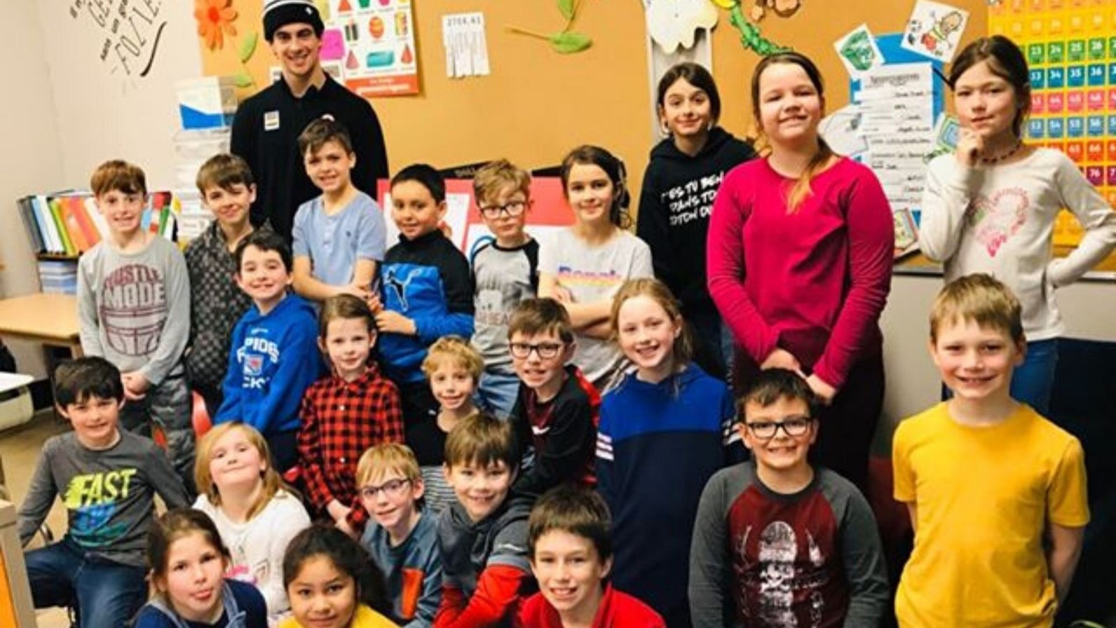 Eliot Grondin avec toute la classe