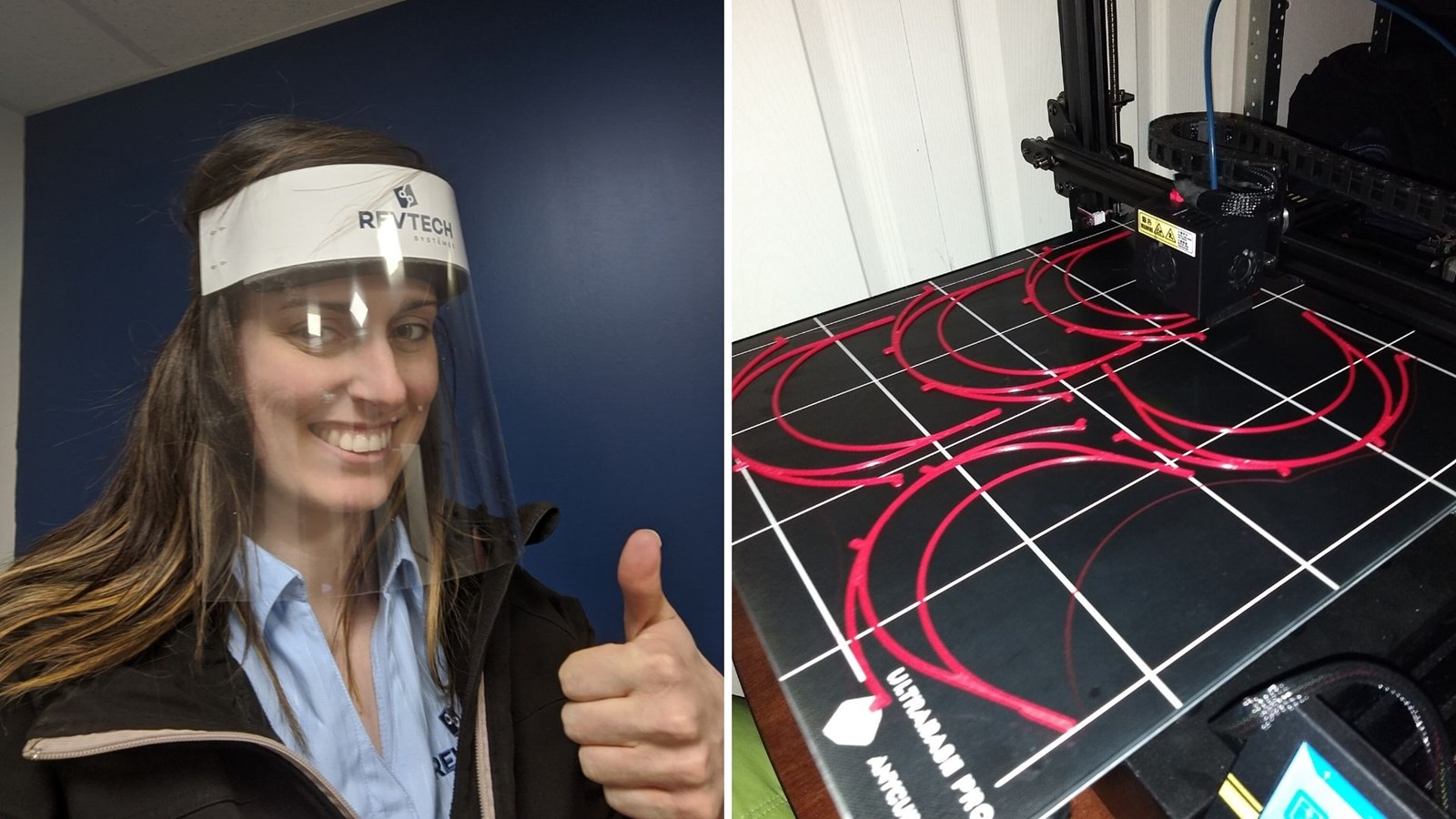 Revtech Sytèmes fabrique des visières à l'aide de robots collaboratifs