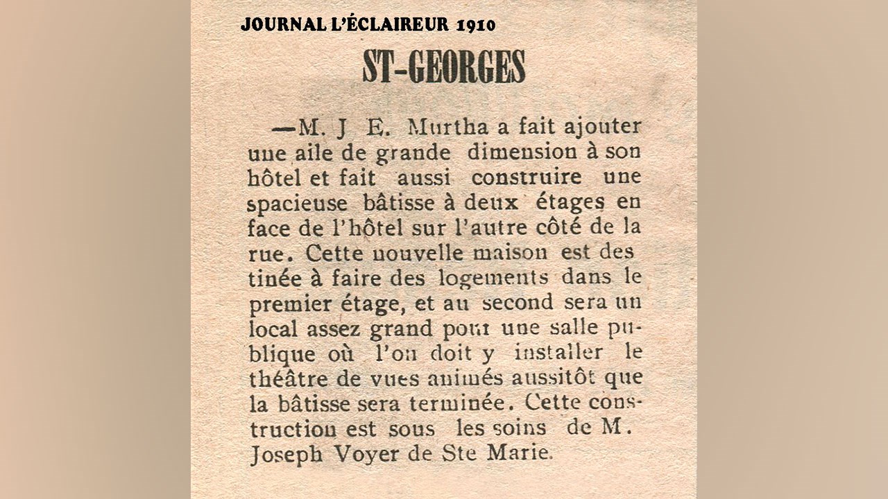 L'HÔTEL MURTHA HOUSE DES DÉBUTS DU SIÈCLE DERNIER