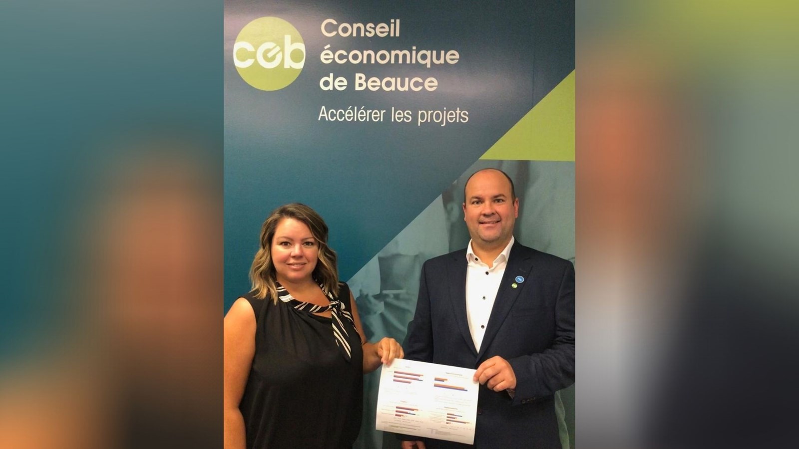 Hélène Latulippe, directrice du CEB et Luc Paquet, président du CEB