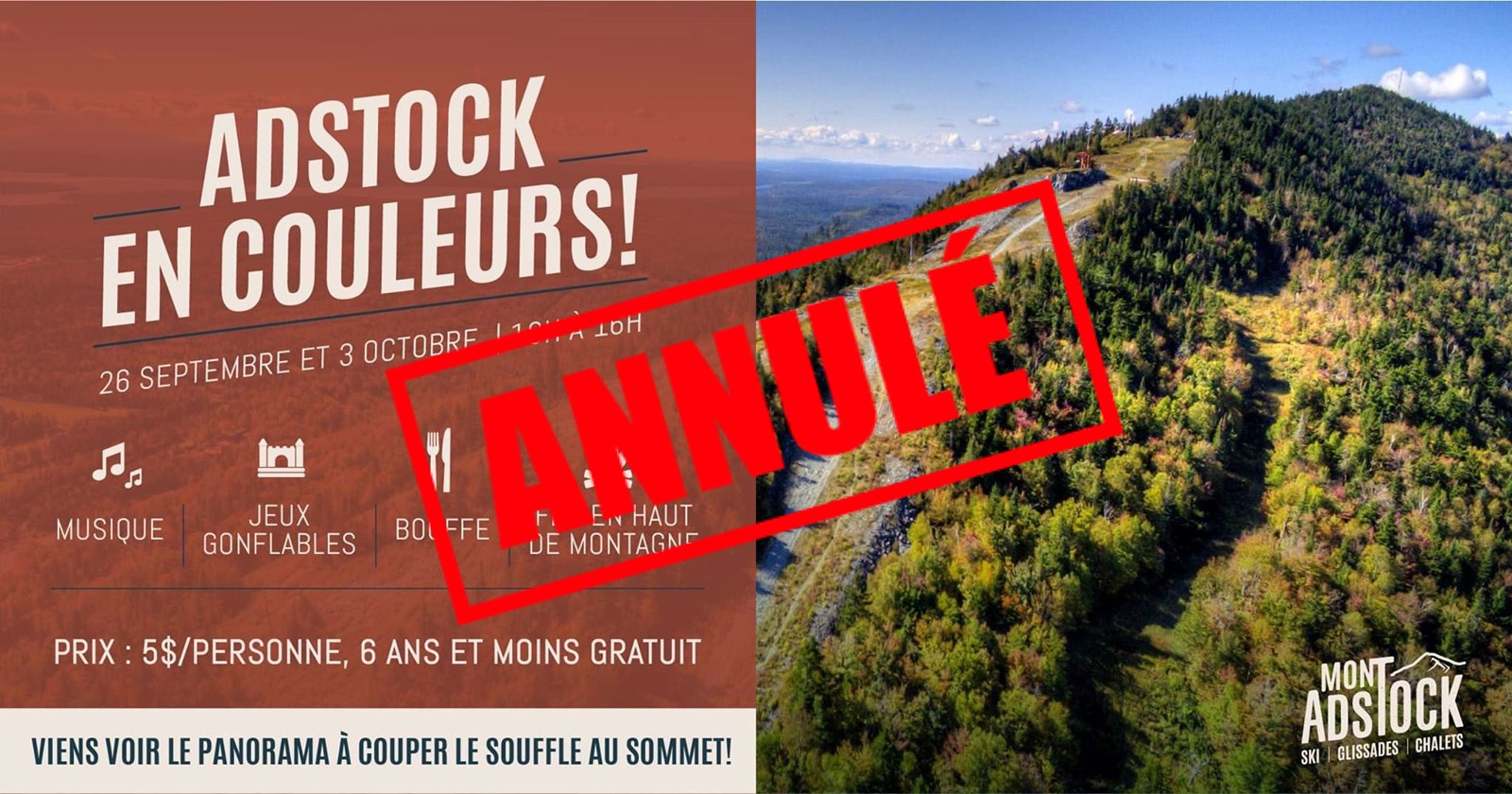Annulation des journées « Adstock en couleurs ! »