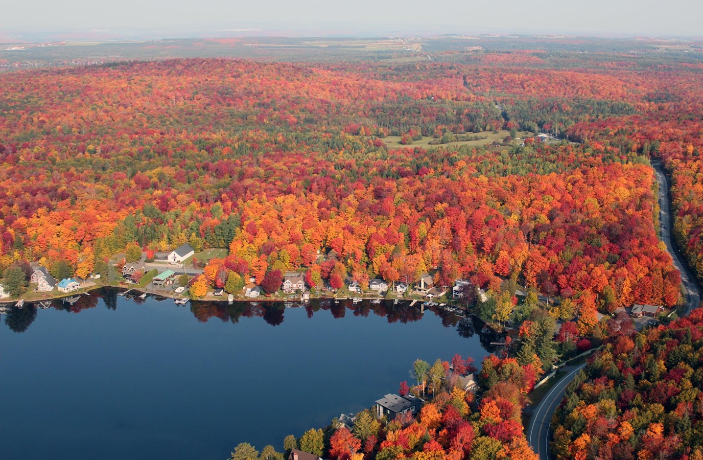 Vue aérienne du Lac Poulin.