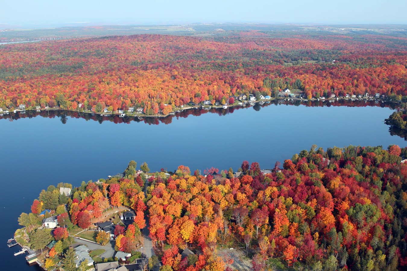 Vue aérienne du Lac Poulin.