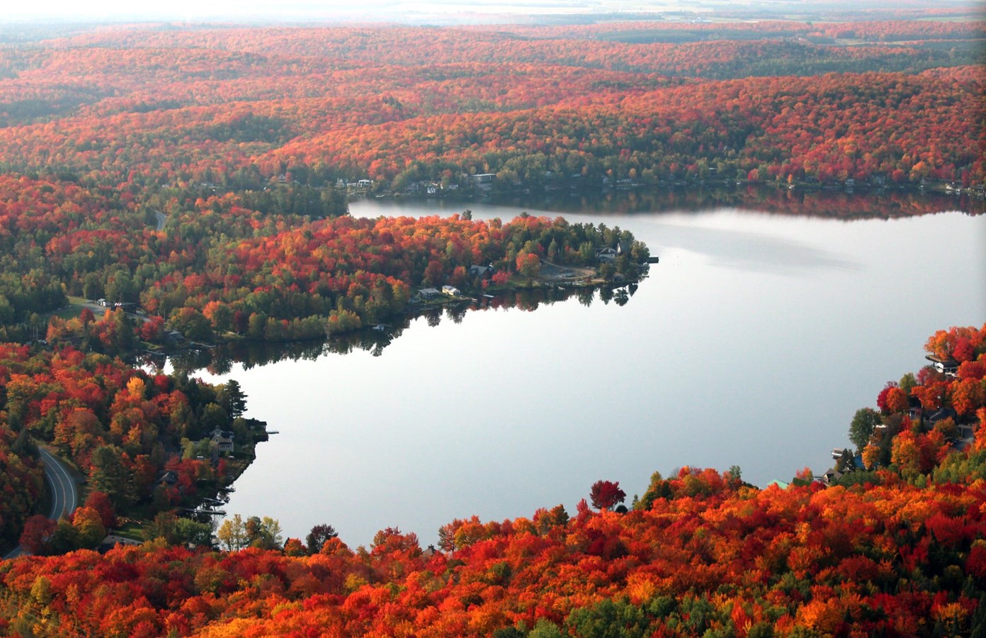 Vue aérienne du Lac Poulin.