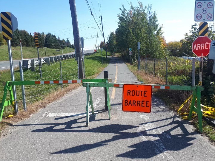 Des travaux forcent la fermeture de la véloroute entre Sainte-Marie et Vallée-Jonction