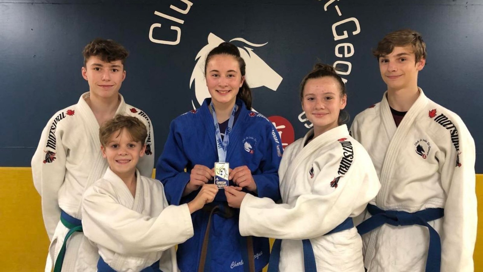 Justin Rodrigue, William Maheux, Charline Bourque, Leah Michaud et Nathan Morin