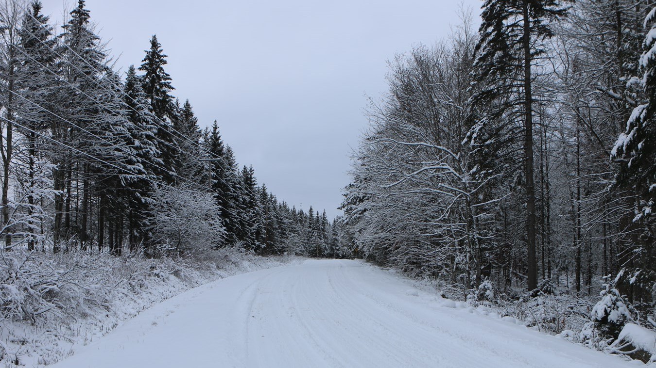 Rang Sainte-Caroline à Beauceville après la première tempête de neige.