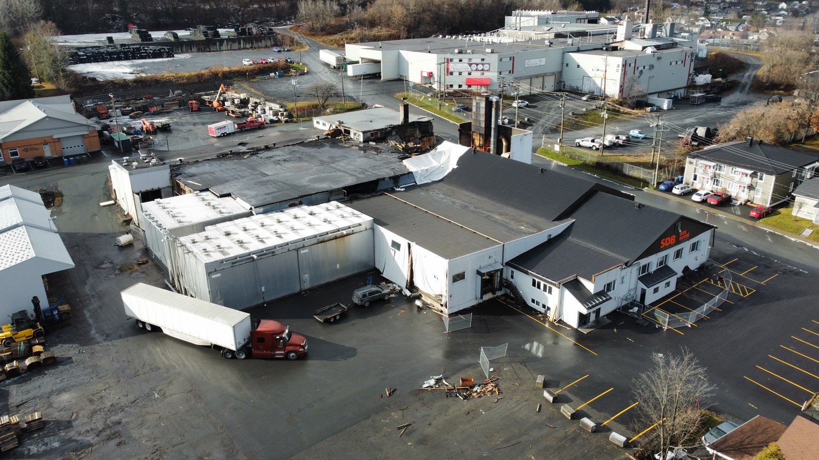 L'usine Bois Ouvré de Beauceville avant sa démolition.