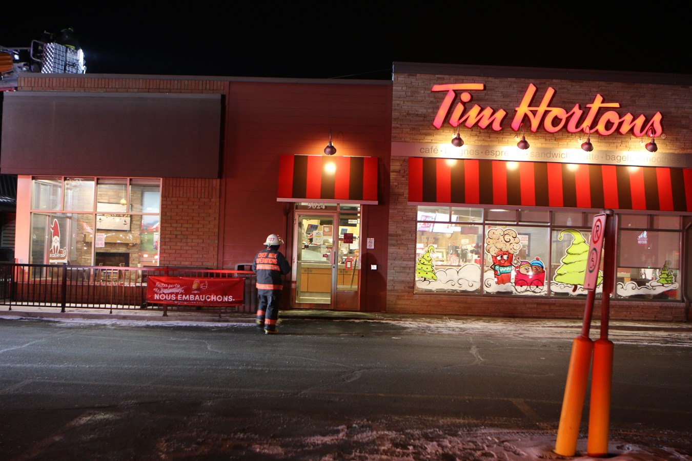 Intervention mineure des pompiers chez Tim Hortons hier soir