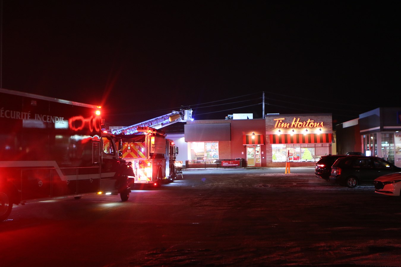 Intervention mineure des pompiers chez Tim Hortons hier soir