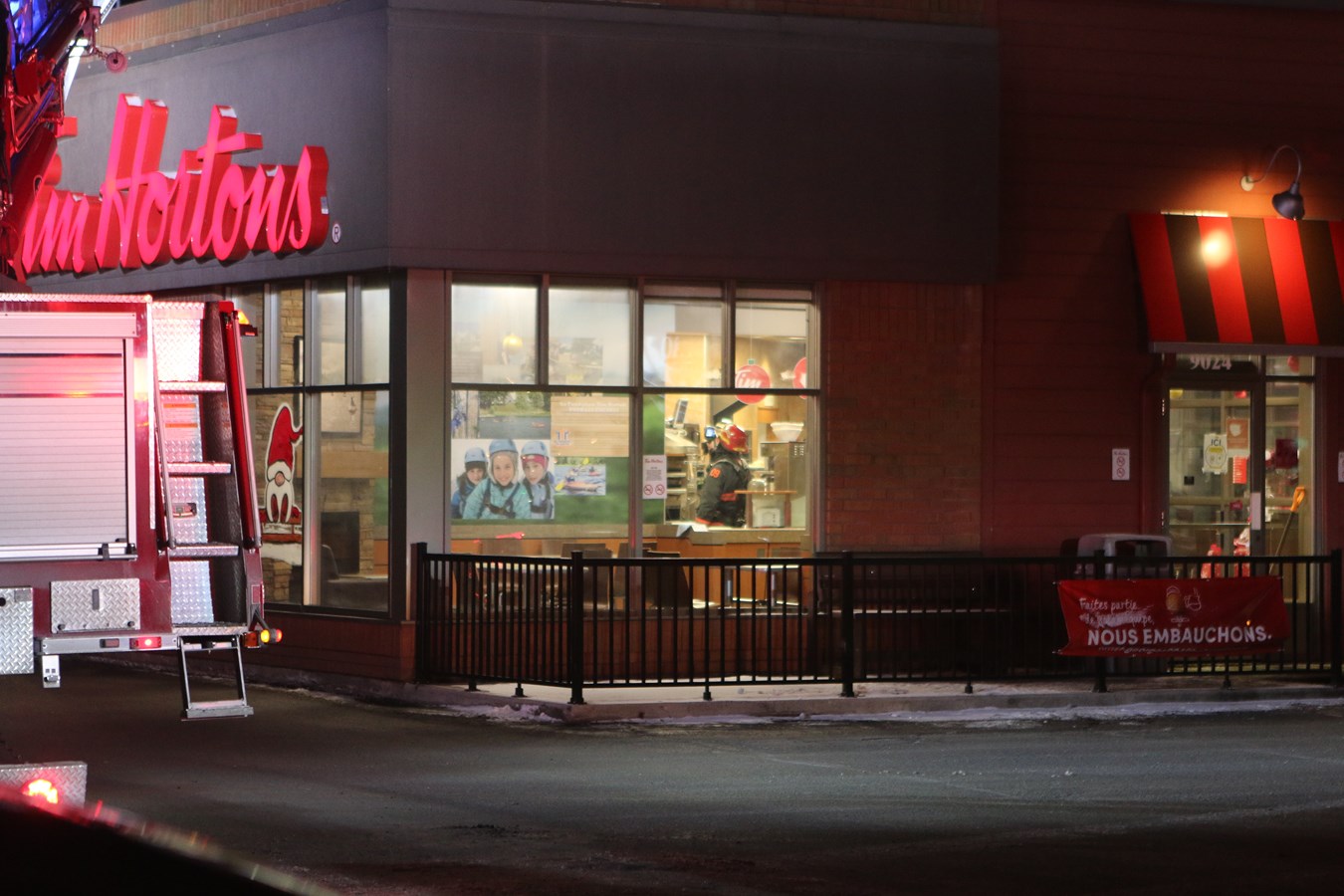 Intervention mineure des pompiers chez Tim Hortons hier soir