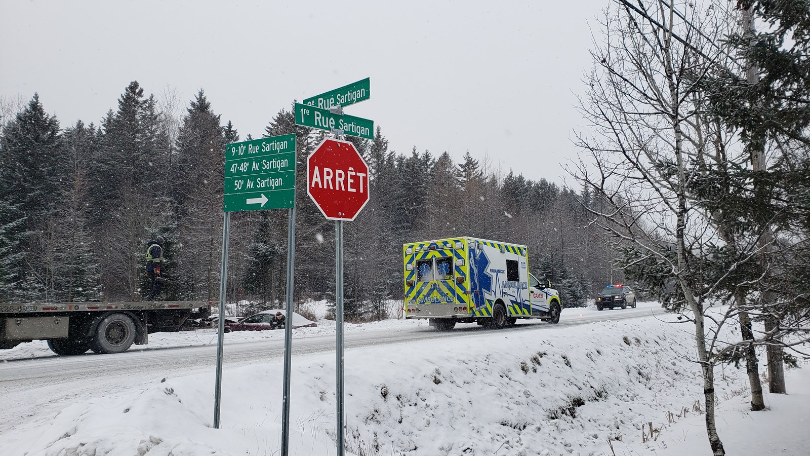 Sortie de route et tonneaux ce matin à Saint-Georges
