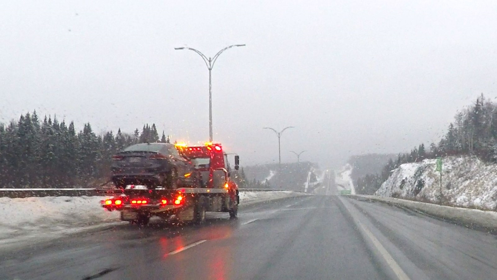 Collision sur l'autoroute 73 ce matin