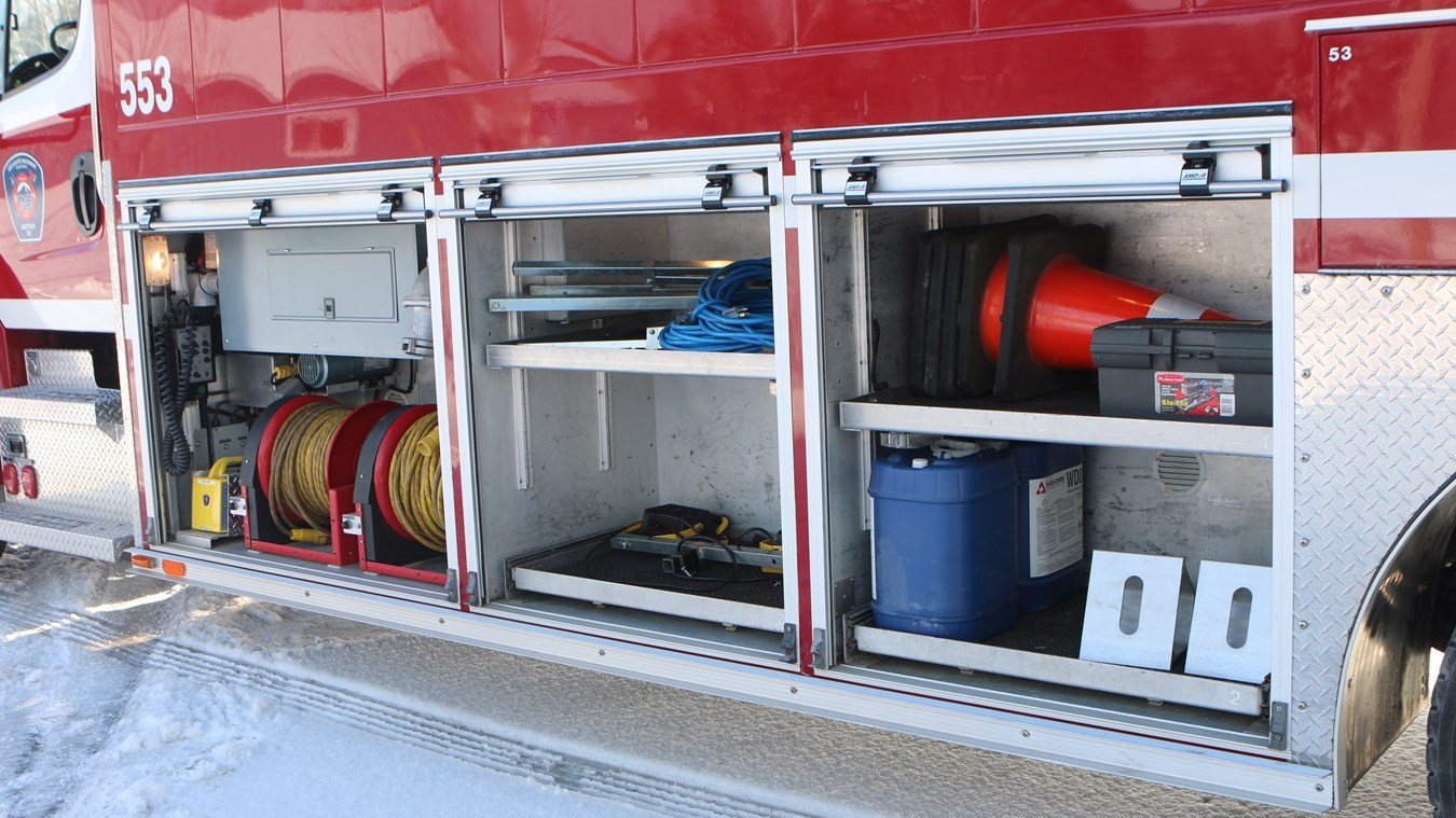 Plus d'espace est disponible dans le nouveau camion.