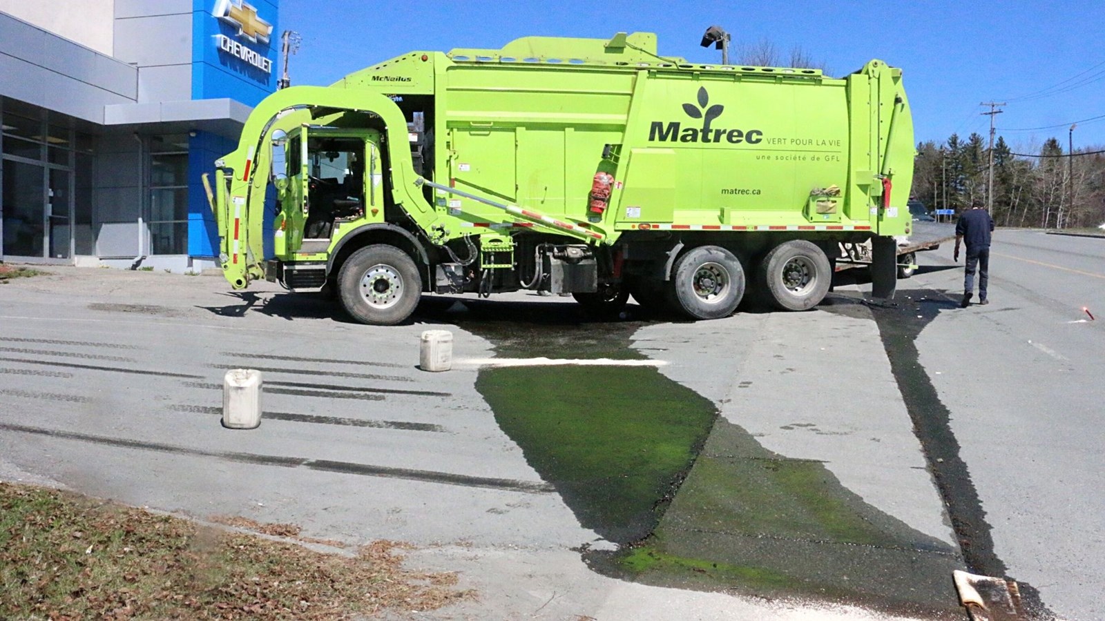 Accrochage avec un camion à ordures à Saint-Georges