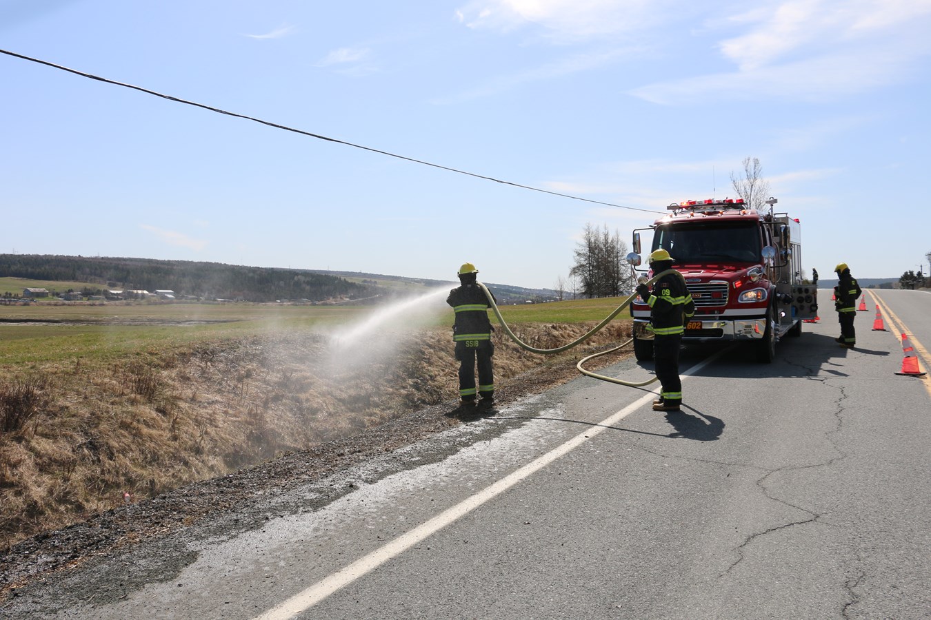 Feu d'herbe à Beauceville