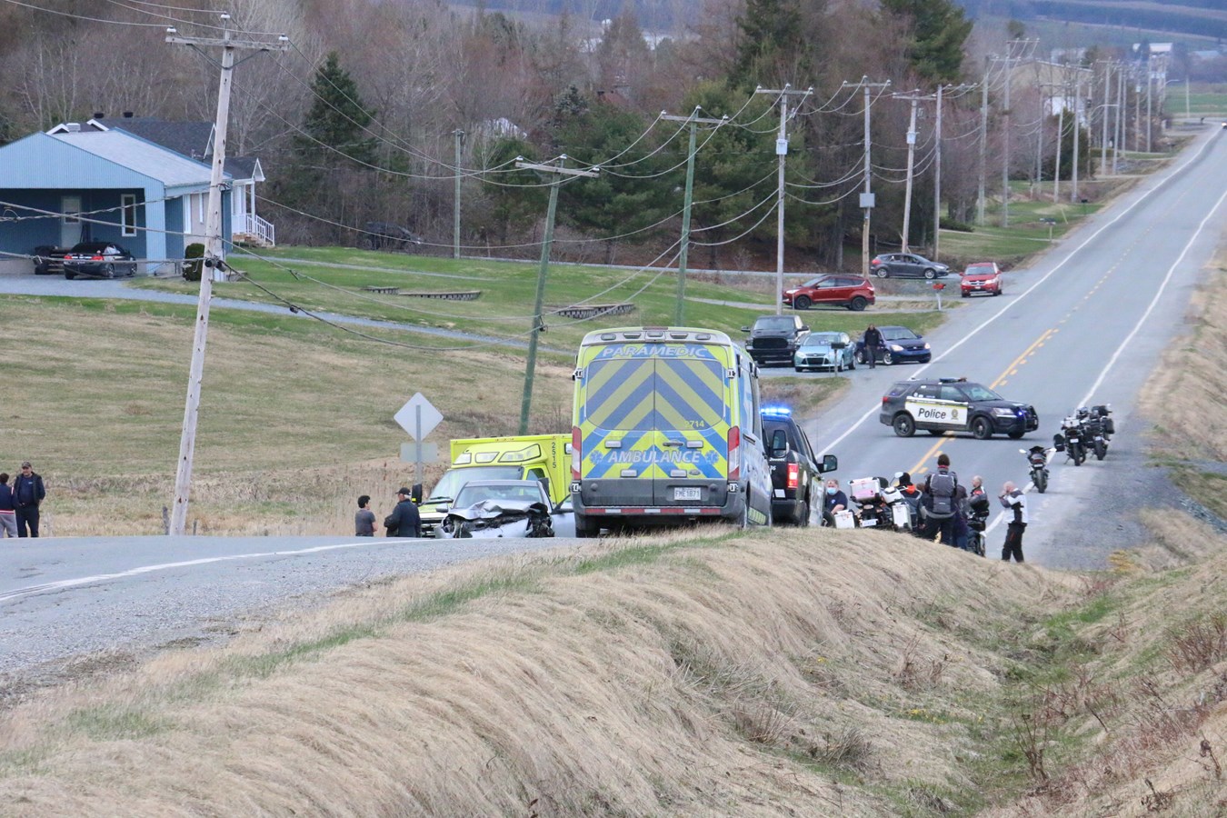 Grave collision impliquant une moto et une voiture à Saint-Joseph-des-Érables