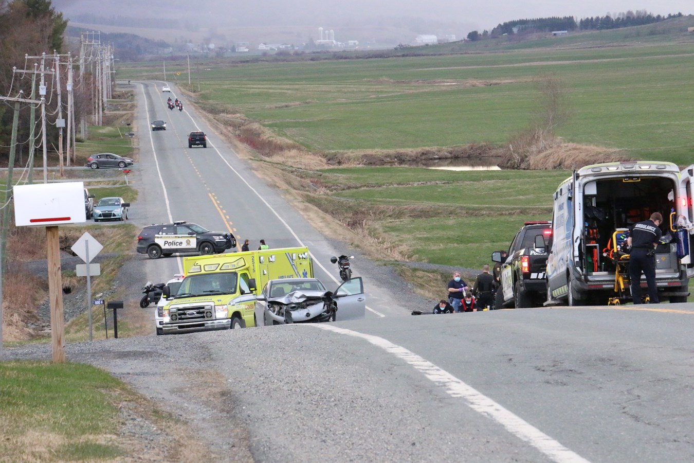 Grave collision impliquant une moto et une voiture à Saint-Joseph-des-Érables