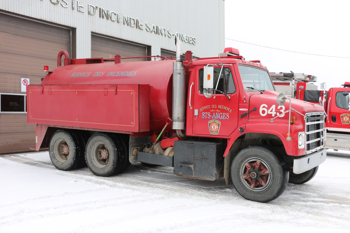 L'ancien camion d'incendie de la municipalité.