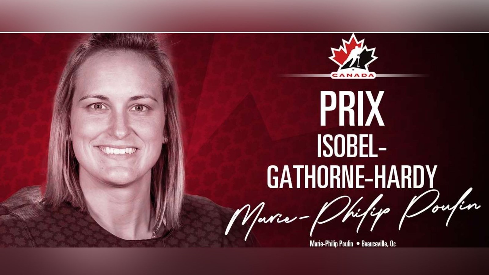 Marie-Philip Poulin remporte le prix Isobel Gathorne-Hardy 2021