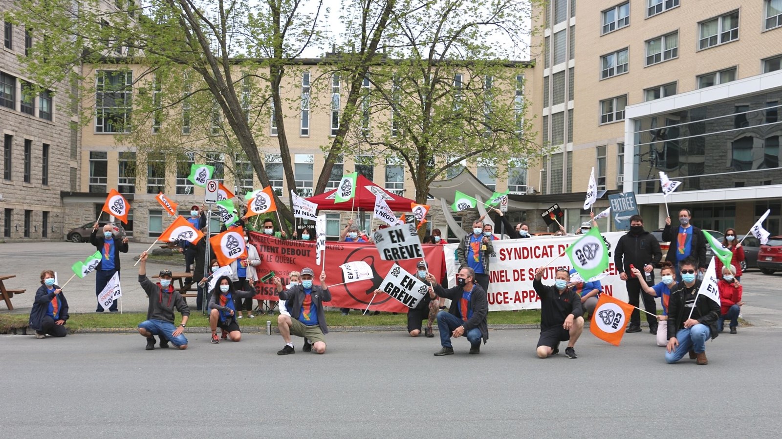 Les professionnels de l'éducation ont manifesté en Beauce ce matin