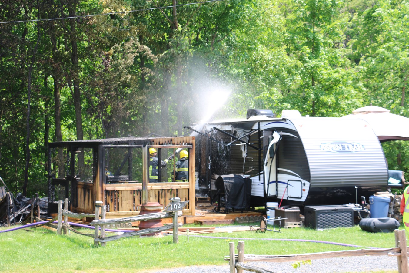 Feu de remise au Camping Saint-Joseph