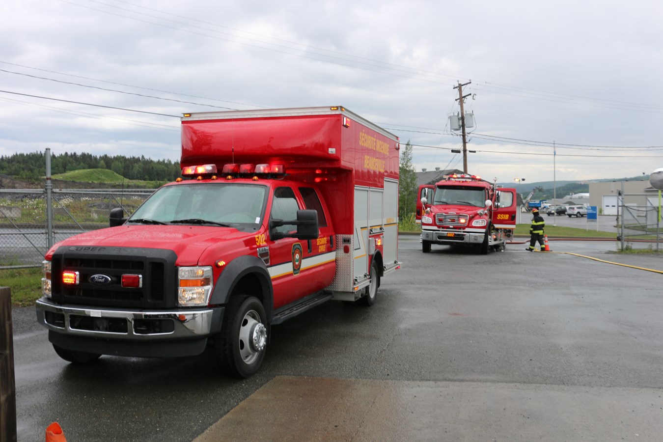 Des débris prennent feu à l'Écocentre de Beauceville
