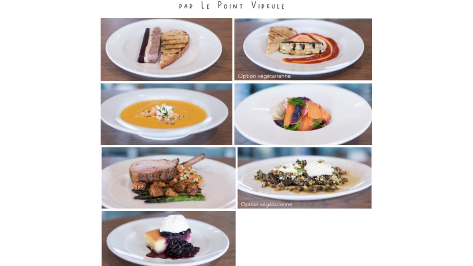 Menu du Point Virgule