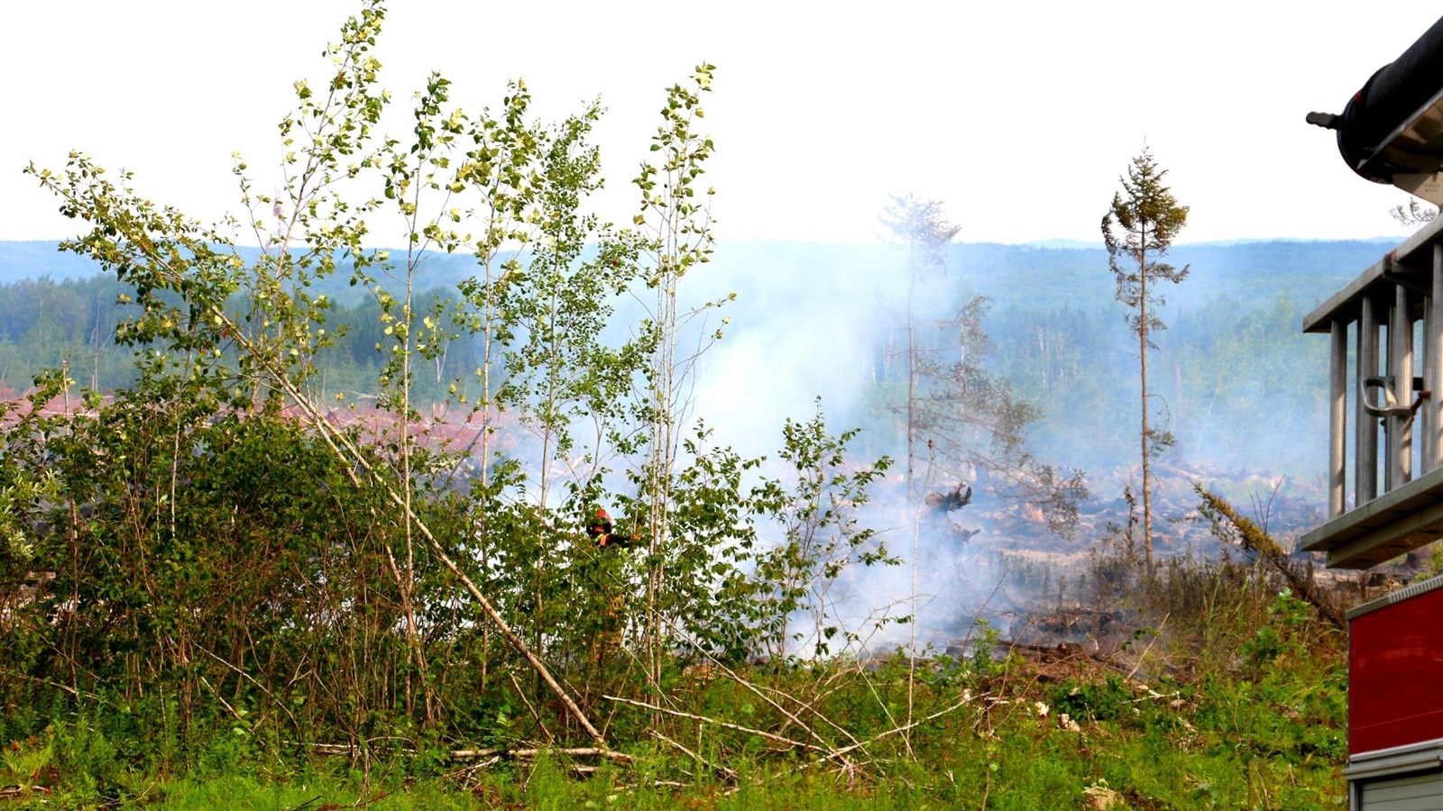 Feu dans une coupe à blanc à Saint-Théophile