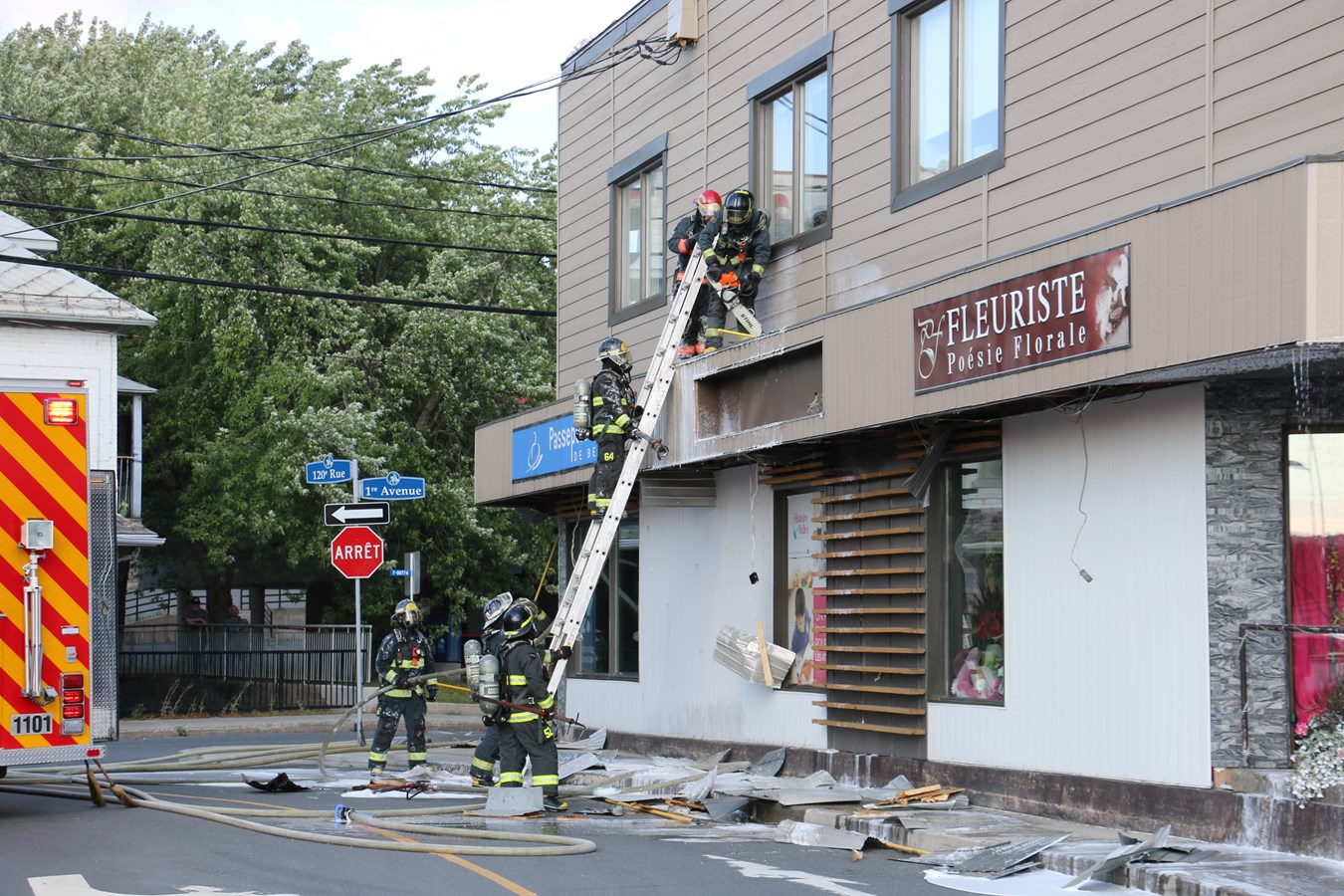Incendie au fleuriste Poésie Florale à Saint-Georges