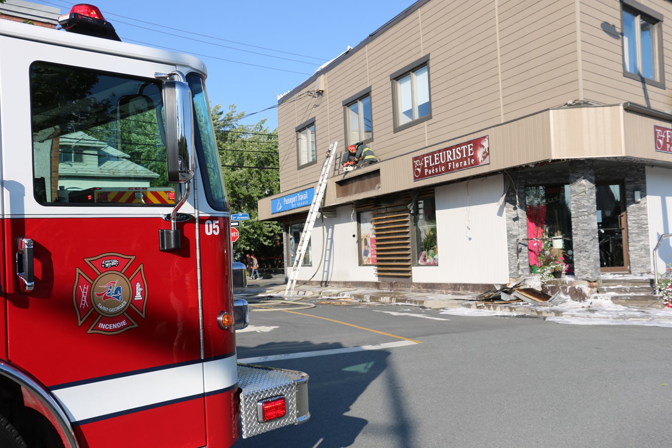 Incendie au fleuriste Poésie Florale à Saint-Georges
