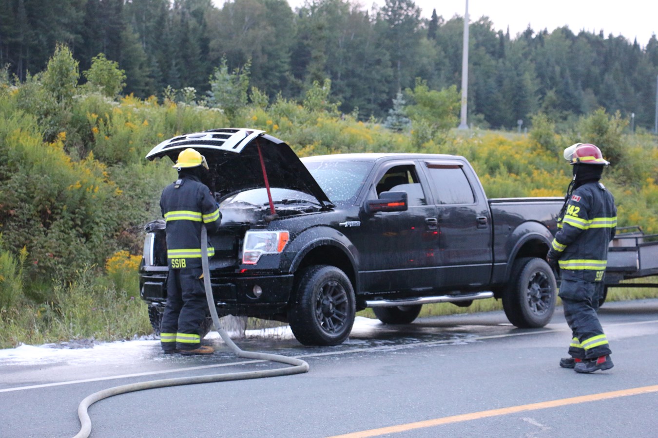 Feu de camionnette à Beauceville.