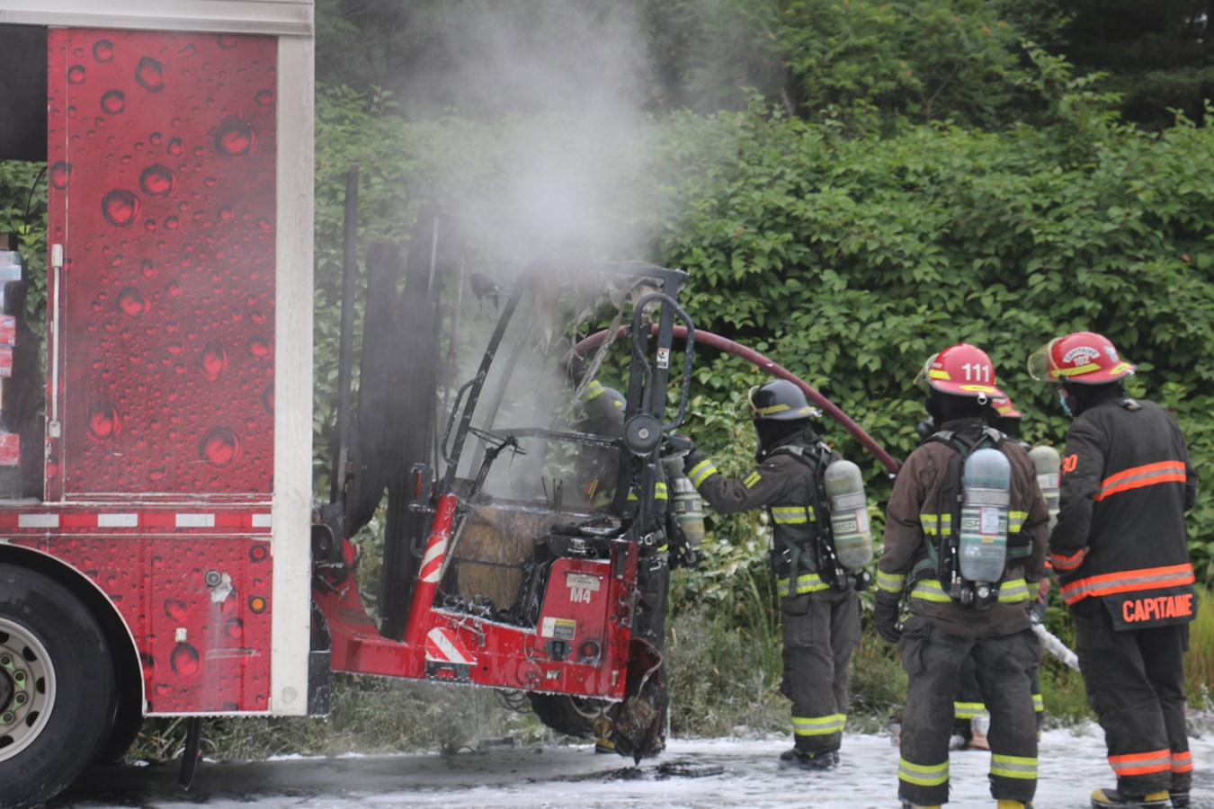 Feu d'un chariot de manutention