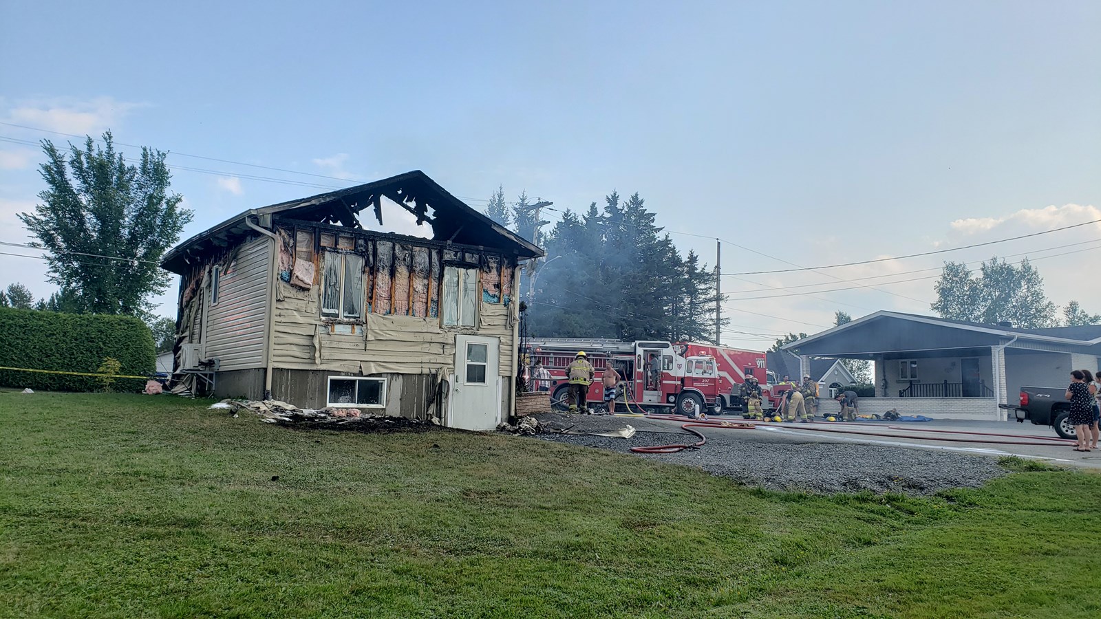 Incendie dans les bureaux d'Excavation Paul Jacques Inc à Saint-Côme-Linière