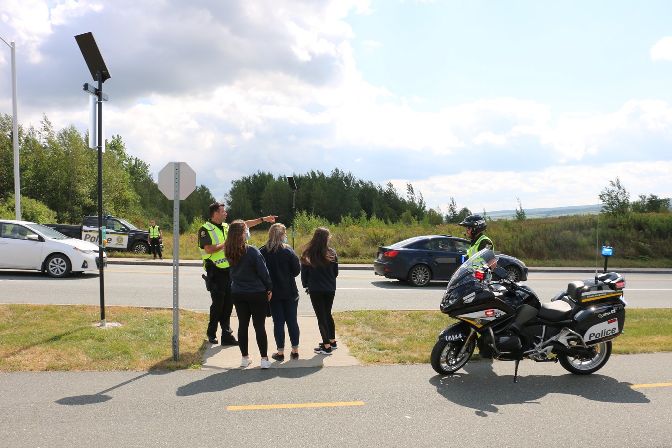 Opération de sécurité routière près de la polyvalente Benoît-Vachon
