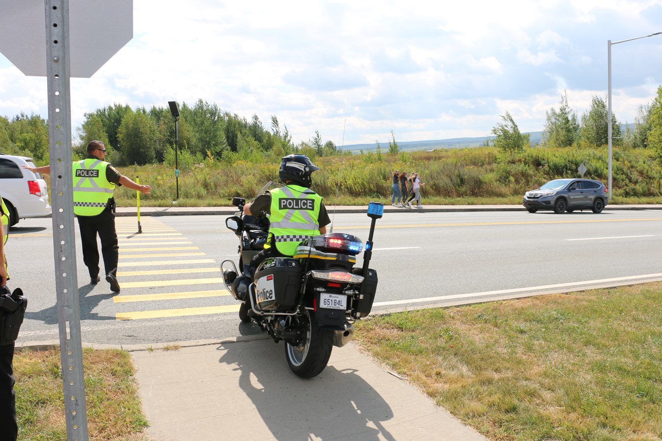 Opération de sécurité routière près de la polyvalente Benoît-Vachon